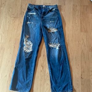 Sneak Peek distressed wide leg jeans